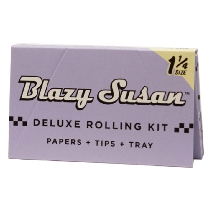 DELUXE ROLLING KIT  PAPERS + TPIS + TRAY 1 1/4" SIZE PURPLE