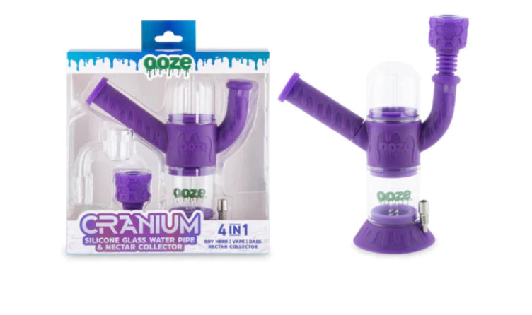 CRANIUM SILICONE GLASS WATER PIPE & NECTAR COLLECTOR 4 IN 1