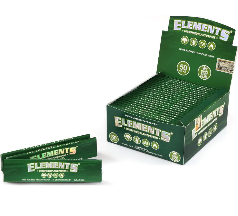 GREEN UNREFINED PLANT PAPERS KING SIZE