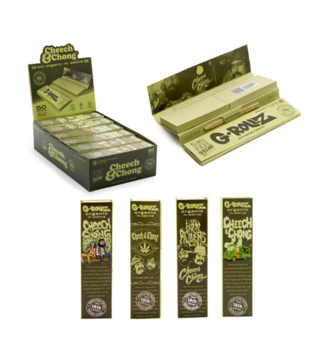 G-ROLLZ Organic Unrefined Extra Thin King Size Rolling Papers.  4 Singles Packs 4 Singles Packs