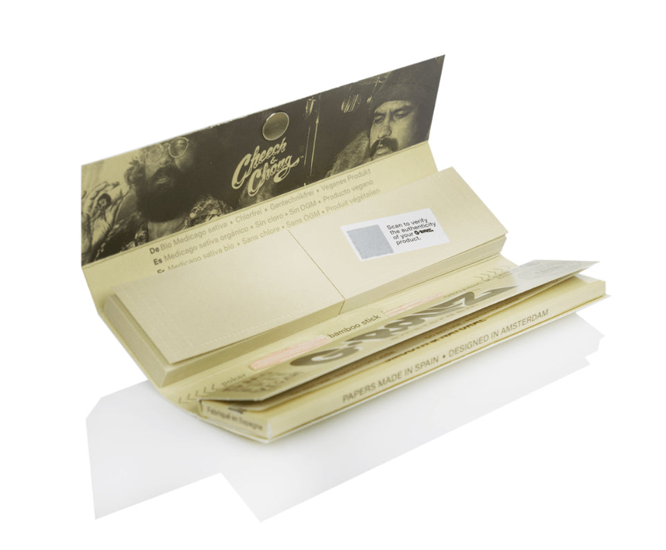G-ROLLZ Organic Unrefined Extra Thin King Size Rolling Papers.  4 Singles Packs 4 Singles Packs