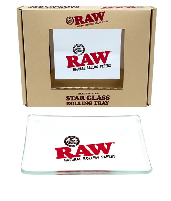 STAR GLASS ROLLING TRAY  6 x 4 INCH