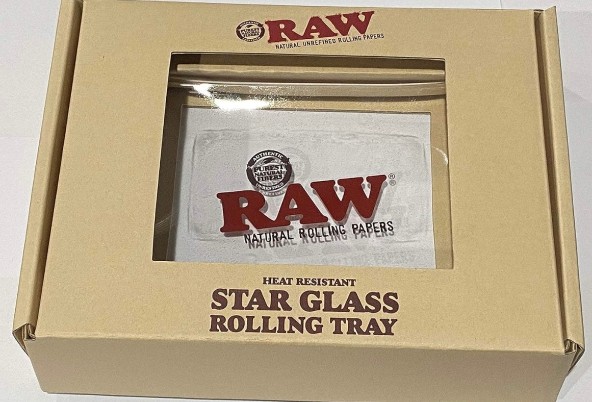 STAR GLASS ROLLING TRAY  6 x 4 INCH