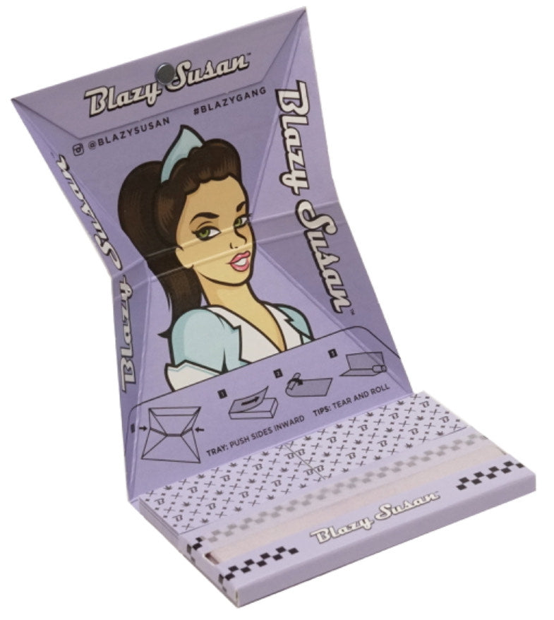 DELUXE ROLLING KIT  PAPERS + TPIS + TRAY 1 1/4" SIZE PURPLE