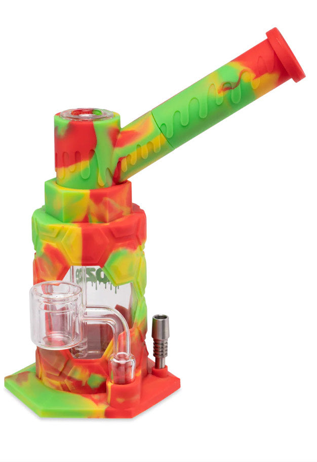 4 IN 1 MOJO SILICONE GLASS WATER PIPE & NECTAR COLLECTOR