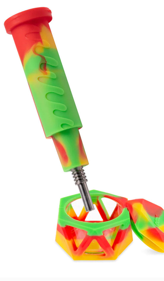 4 IN 1 MOJO SILICONE GLASS WATER PIPE & NECTAR COLLECTOR