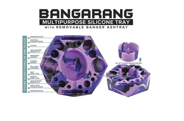 BANGARANG Multipurpose Silicone Tray with Removal Banger Ashtray