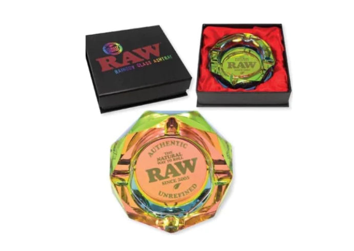 GLASS ASHTRAY DARK SIDE AND RAINBOW GLASS ASHTRAY