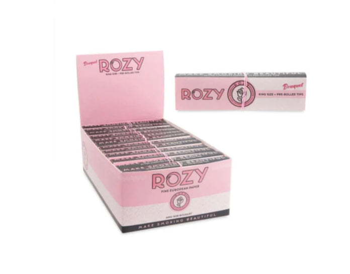ROZY ROLLING PAPERS & PRE- ROLLER TIPS KING SIZE