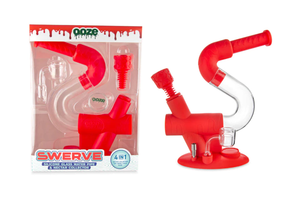 SWERVE SILICONE WATER PIPE, DAB RING, DAB STRAW